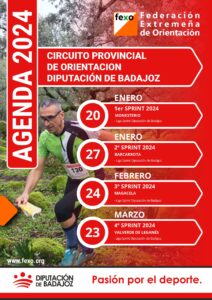 Cartel Circuito Provincial de Orientación Diputación de Badajoz 2024